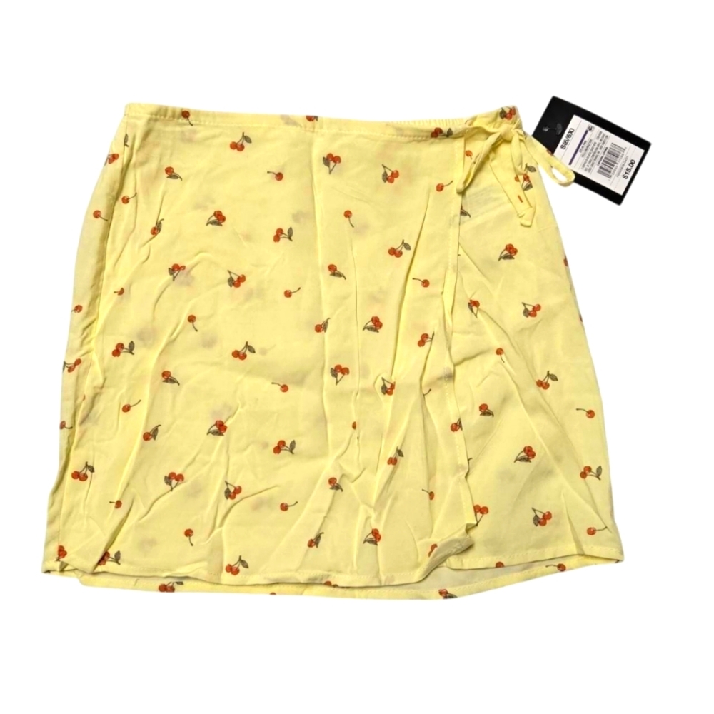 Pale Yellow Skirt With Cherries